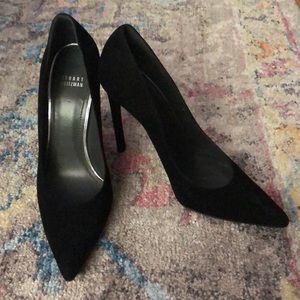 Stuwart Weitzman Black Suede Pump